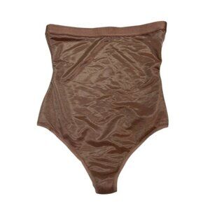 SKIMS XS Barely There High-Waisted Thong Smoothing Shapewear Sienna Brown NWOT